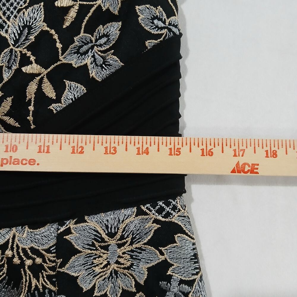 Xscape Dress Womens Medium Floral Embroidered Mesh Overlay Cocktail Party Formal - Picture 10 of 12